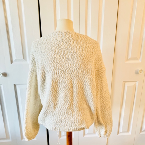 Anthropologie Ruby Moon White and Gold Sweater XL - Picture 2 of 4